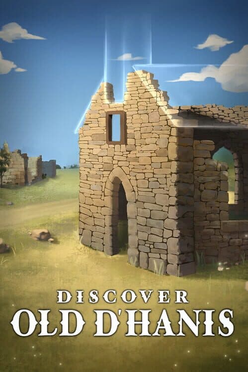 Menu panel featuring Discover Old D'Hanis project with historic stone ruins and atmospheric landscape